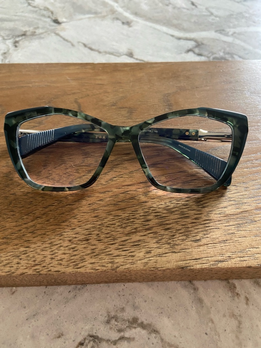 rag & bone Green Tortoiseshell Cat-Eye Glasses